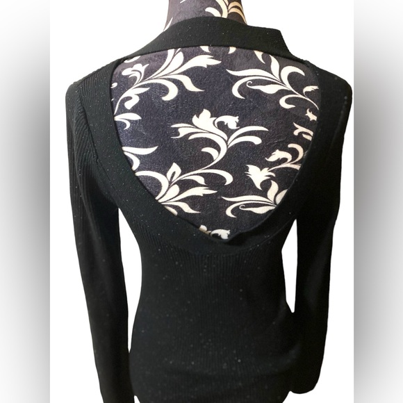 Marciano Black Open Back Metallic
Ribbed Knit Sweater Size M - Picture 4 of 8